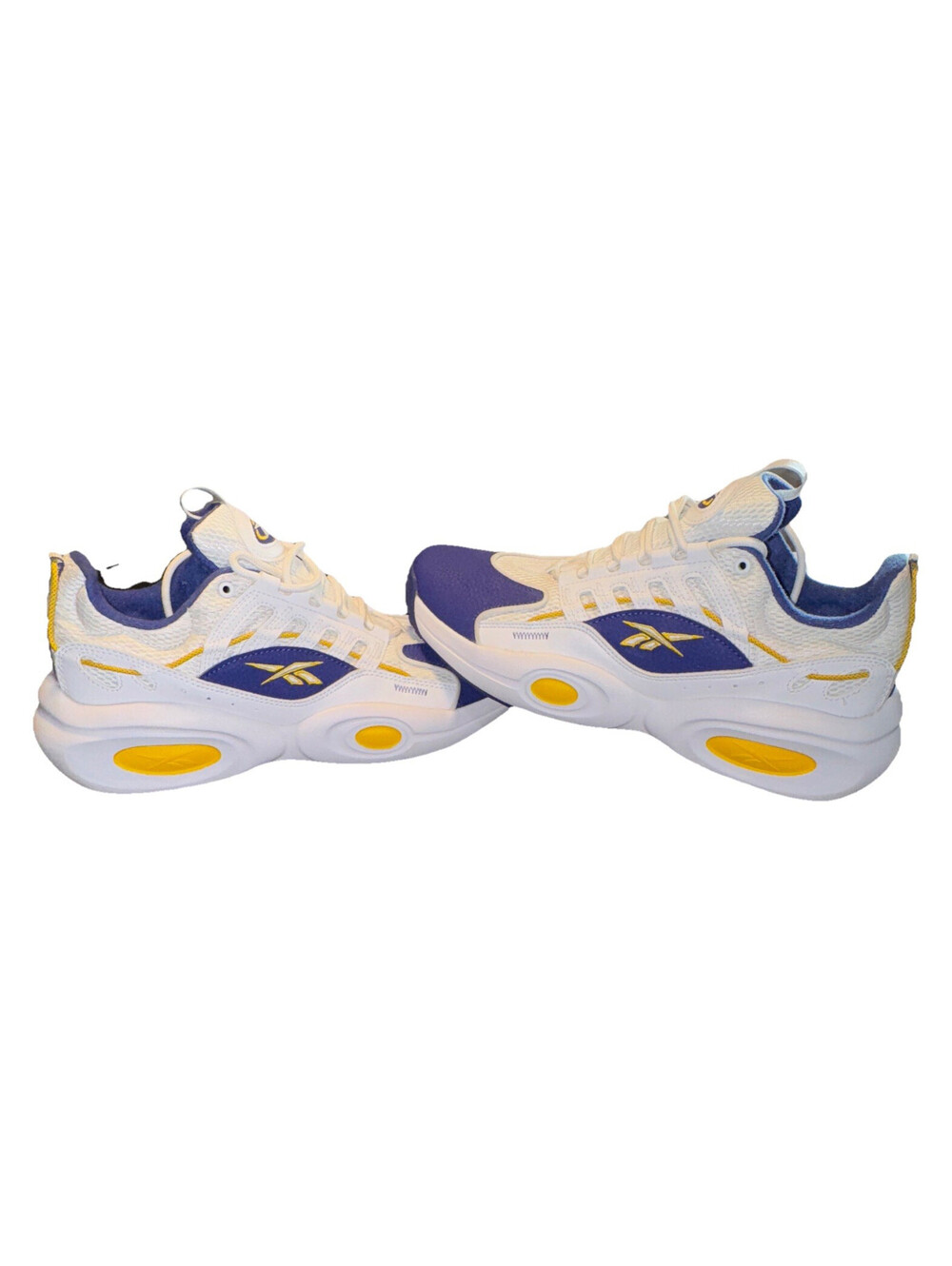 Reebok Iverson Approved Low Top Basketball Shoes White/Blue/Yellow Men’s size 11
